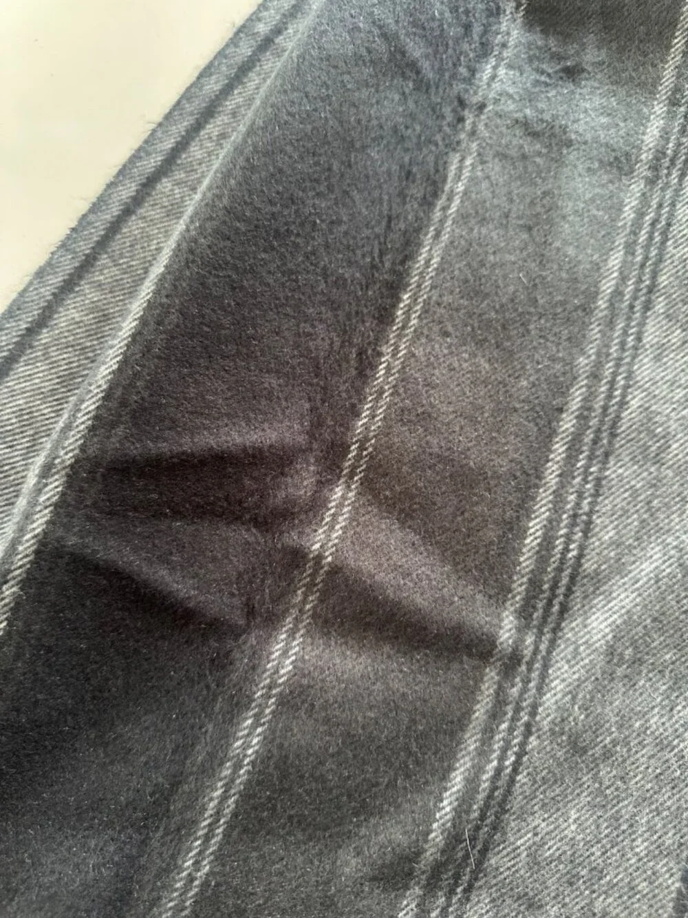 100% Cashmere Made in Scotland Grey Fringe Rectangle Scarf Old Money